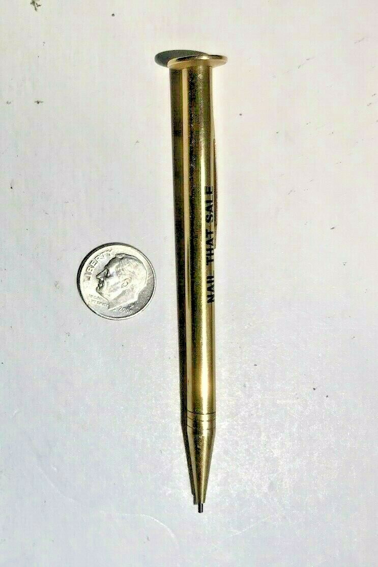 Novelty working nail shaped brass mechanical pencil SHELL premium gasoline