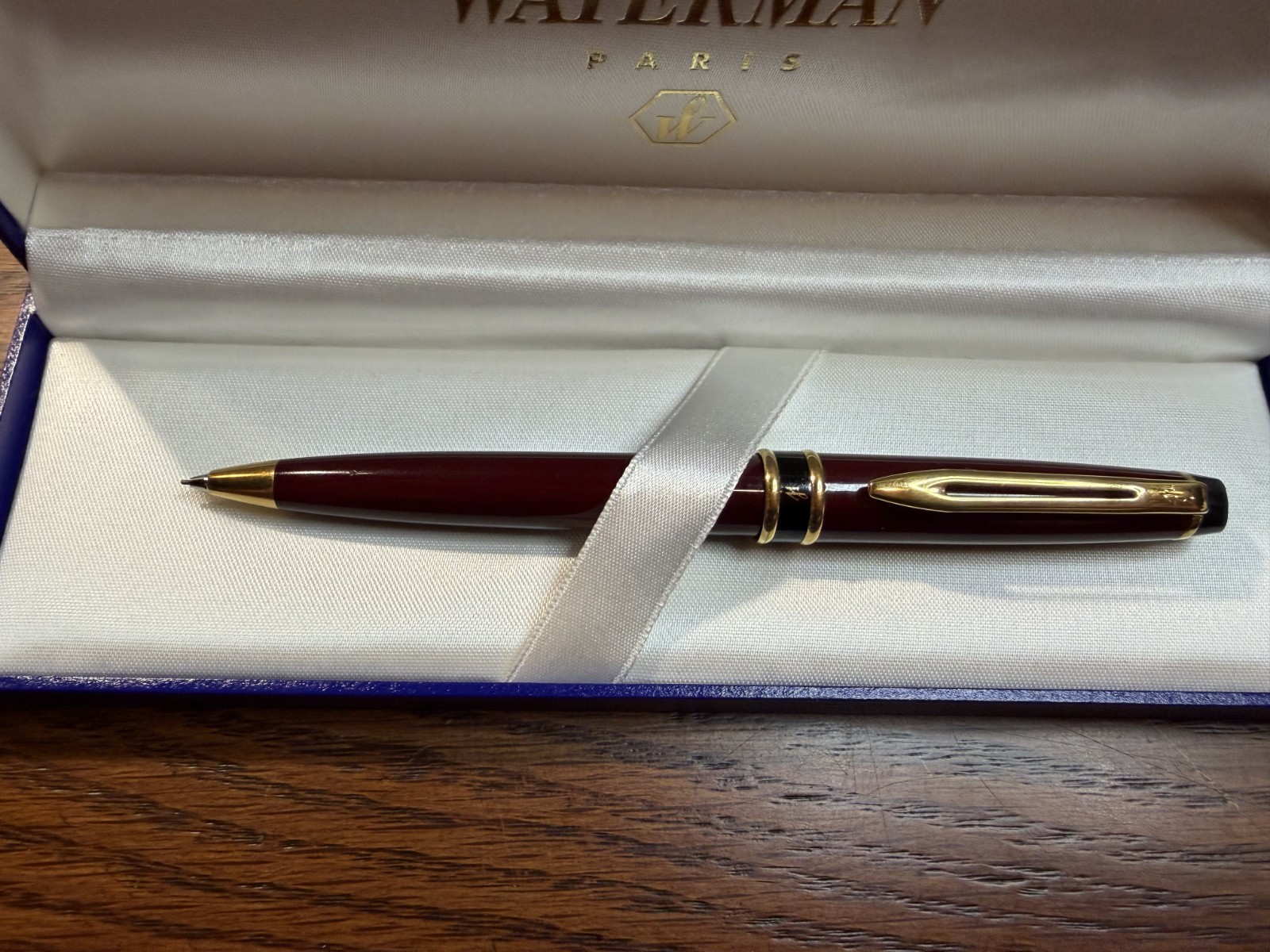 Waterman Expert Mechanical Pencil Burgundy Lacquer Gold Trim Paris France + Box
