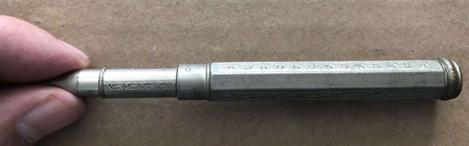 Vintage GERMANY Mechanical Pencil Silver Tone Fancy Art Deco 4 FOUR COLOR