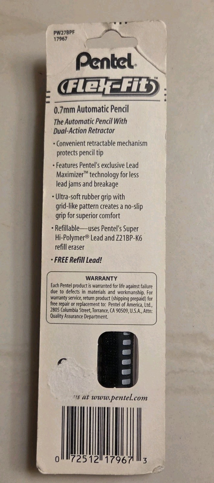 New VTG Pentel Flex-Fit Automatic Pencil 0.7mm Made In Japan Black
