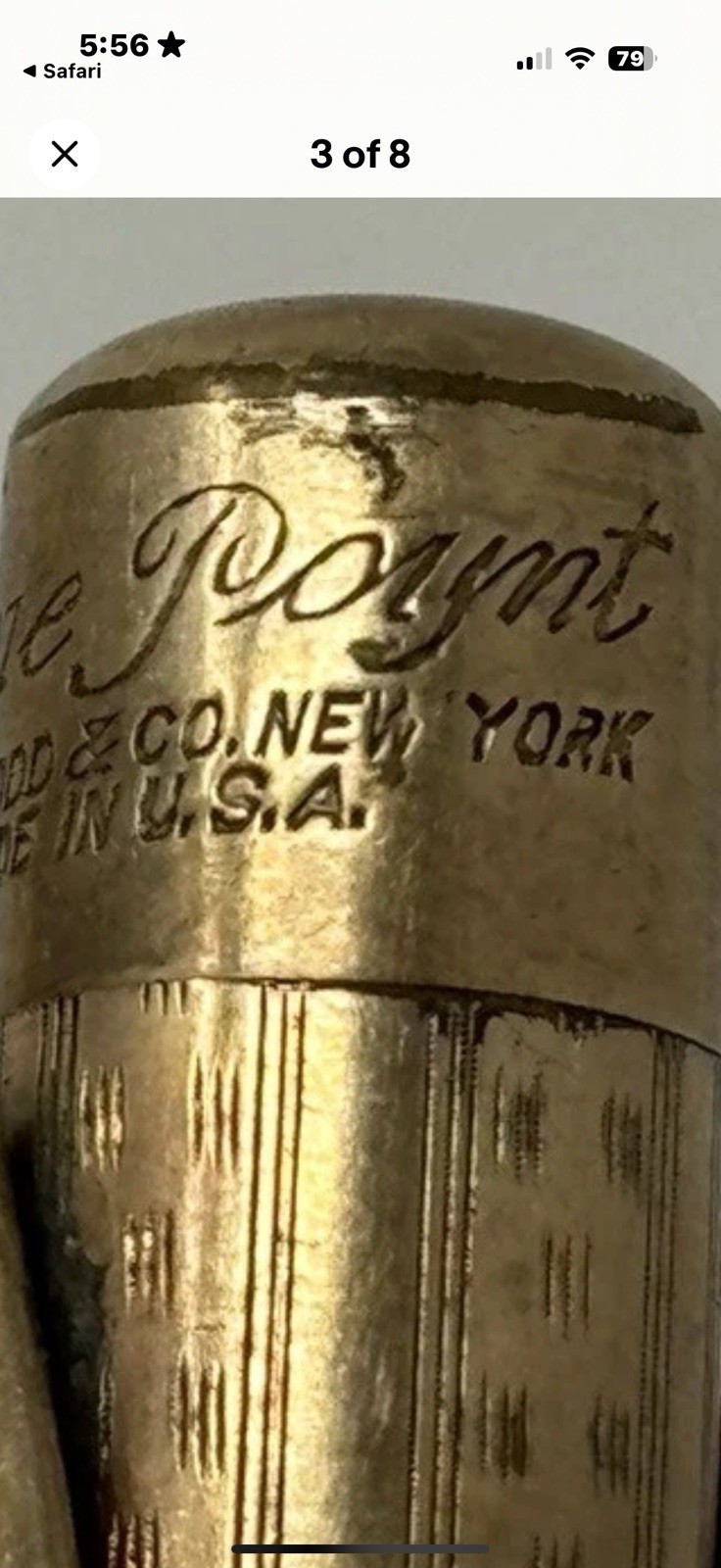 Gold Filled 1930 Mabie Todd Fyne Poynt Propelling Mechanical Pencil (P168)