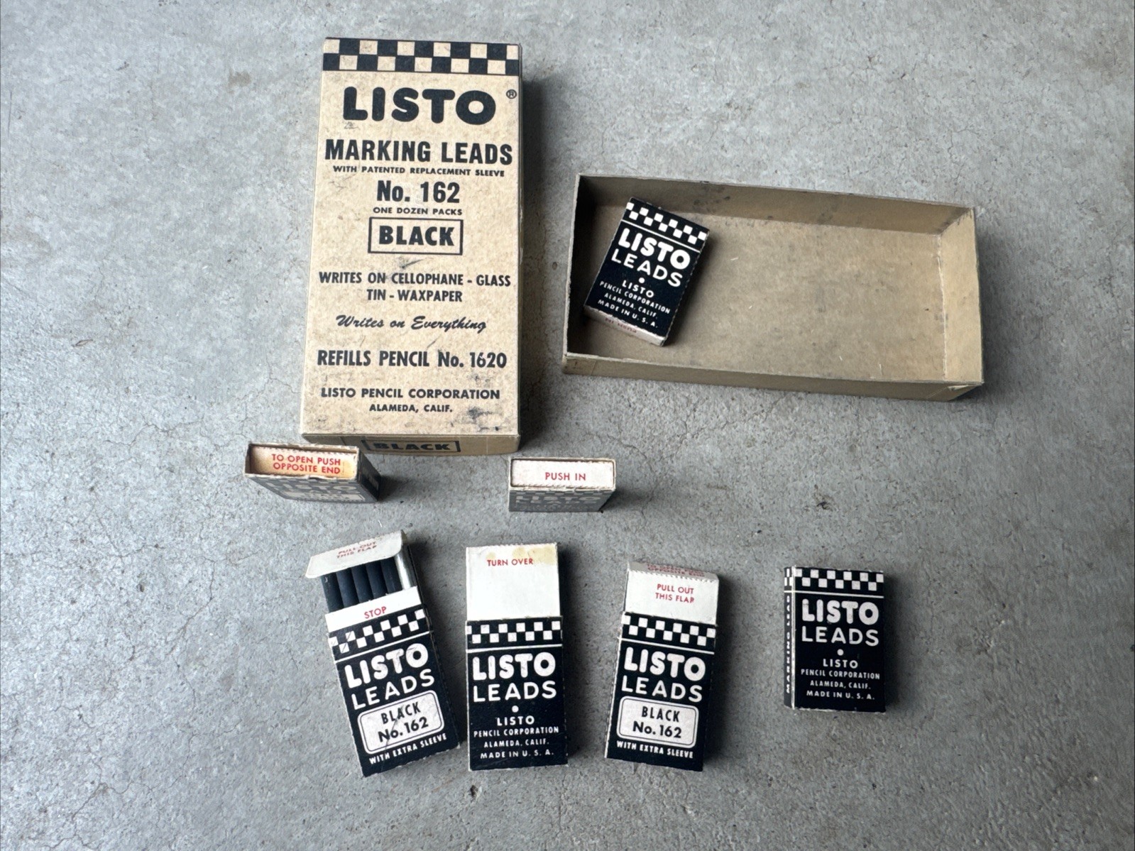 Listo Marking Leads Black No 162 – 7 packs Of 6 Art Pencil Draw Refill Vintage