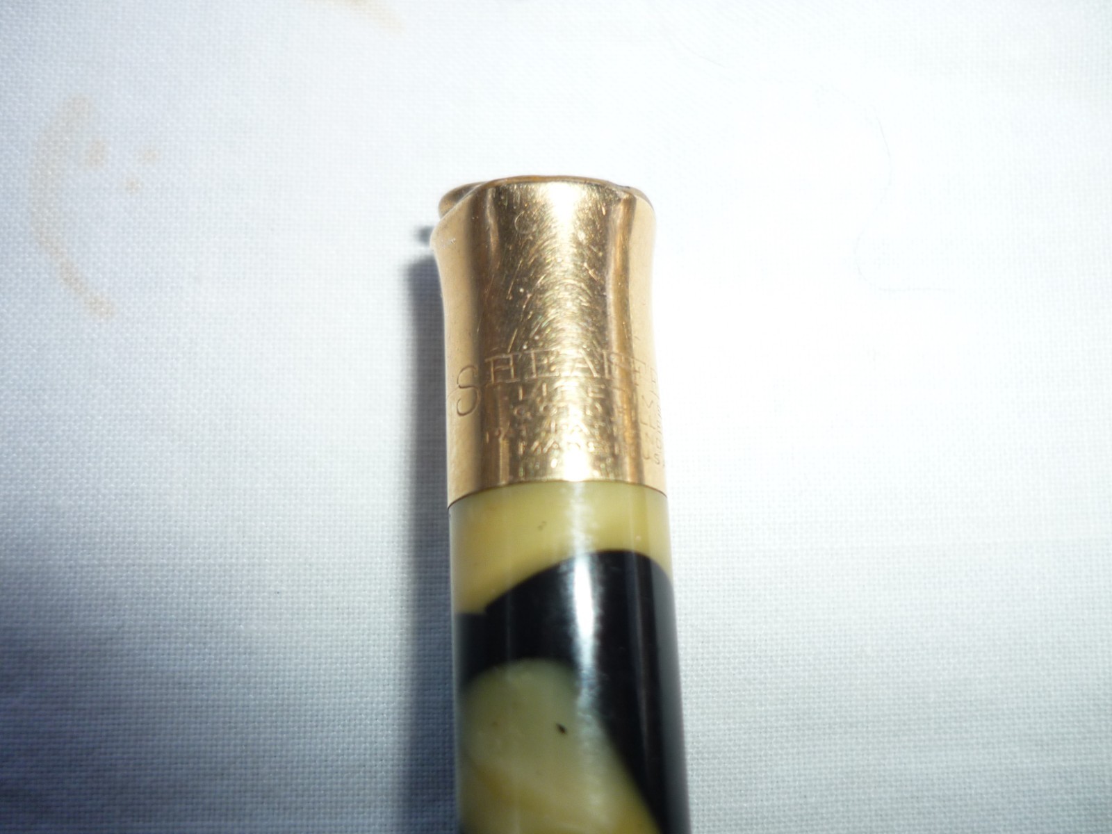 Vintage Sheaffer’s Lifetime Mechanical Pencil Gold Filled Black Gold Marble
