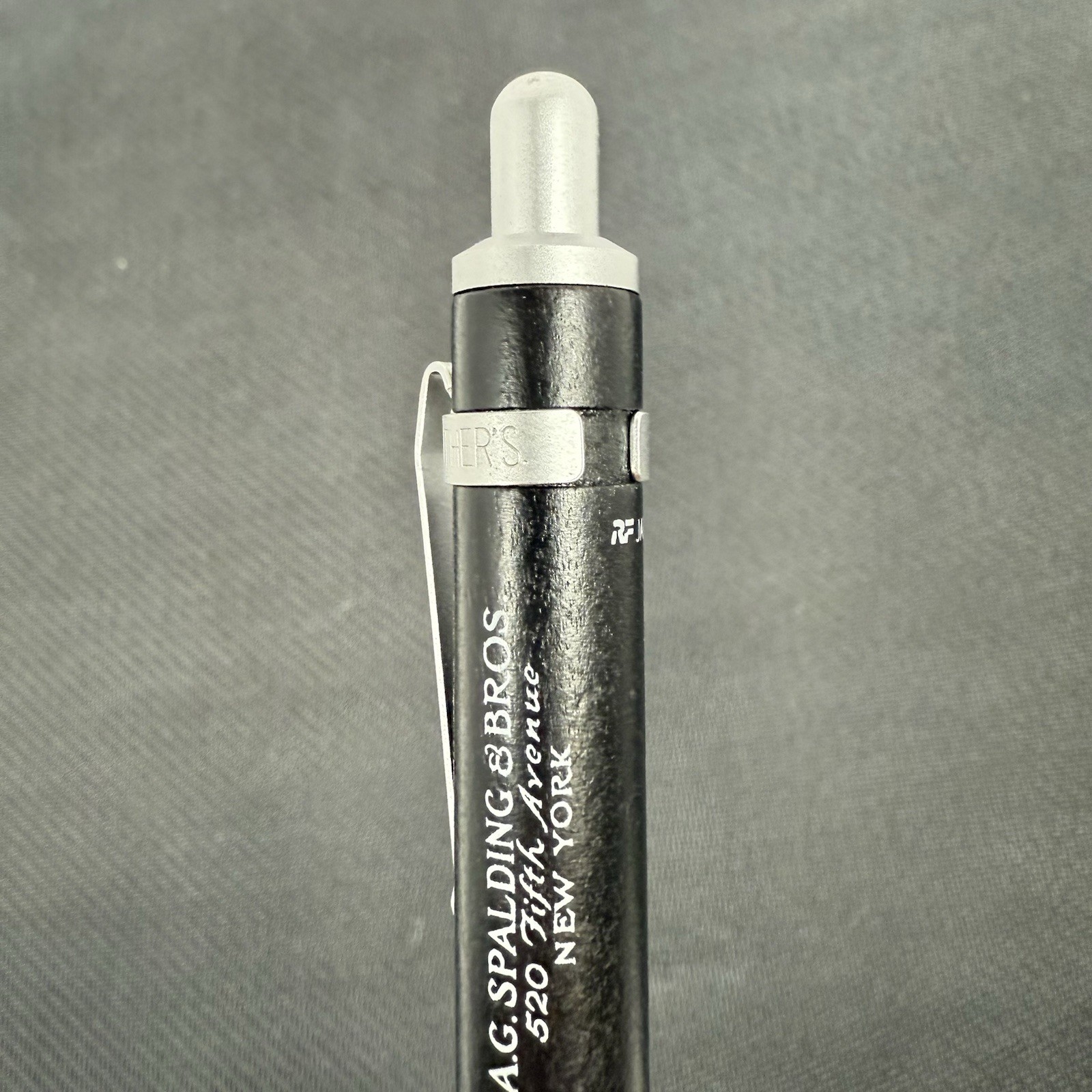 A.G.Spalding & Bros Silver & Black Wood Mechanical Pencil 0.5mm RF Japan RARE