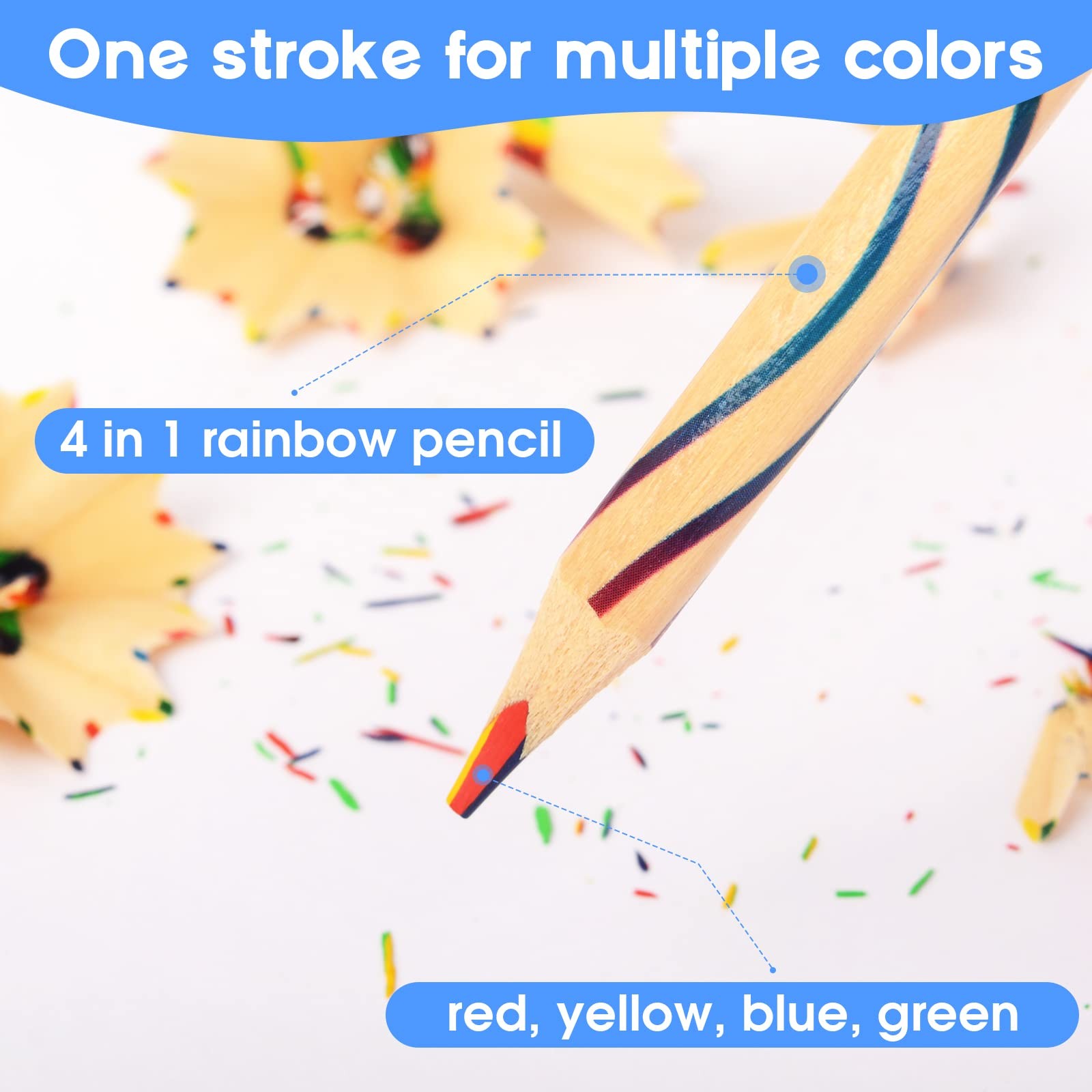 ThEast 60 Pieces Rainbow Colored 1 Count (Pack of 60), color 60PCS