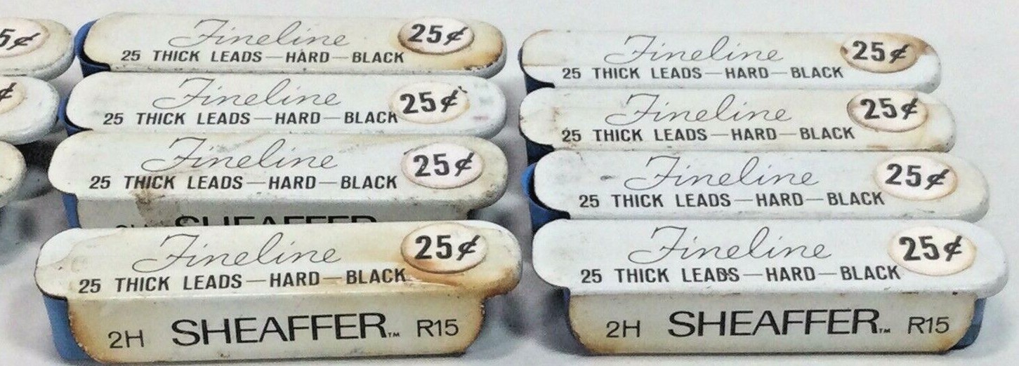 NEW Vintage Sheaffer Fineline 25 Thick Leads Hard Black Lot Of 11 Total 275 Lead