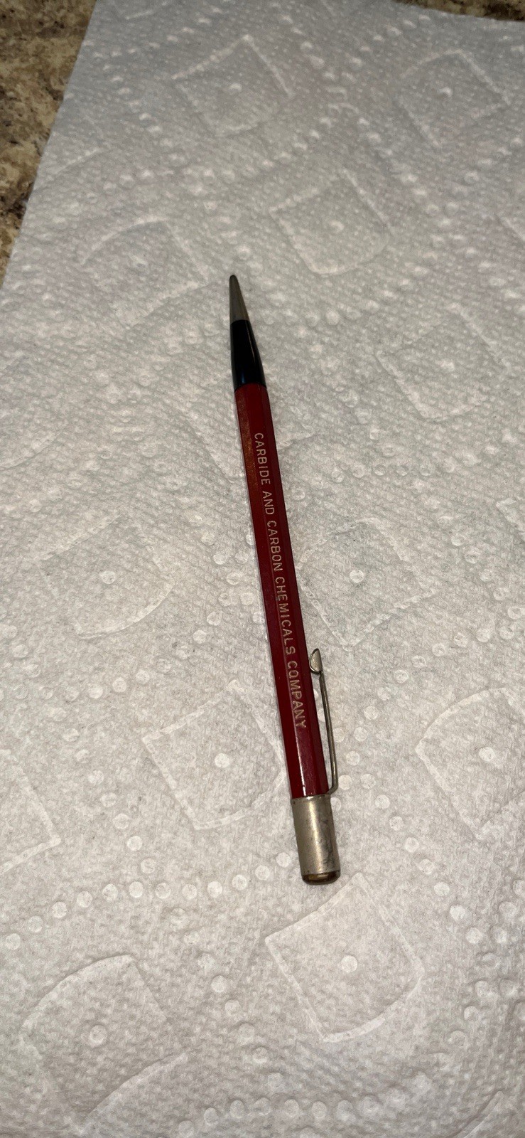 Vintage 1940s CARBIDE & CARBON Chemicals Co. Mechanical Pencil West Virginia