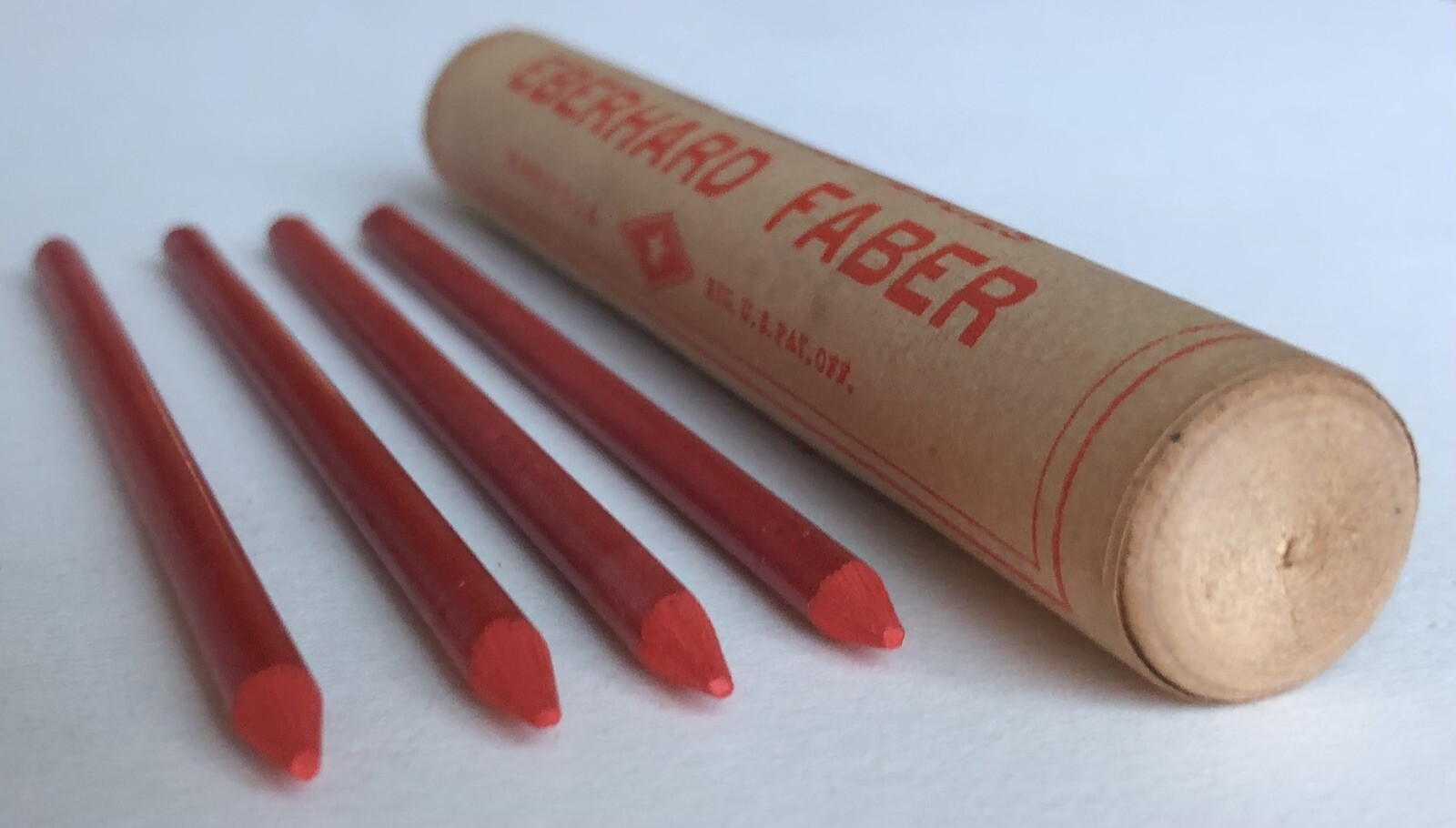Vintage Eberhard Faber REFORM Mechanical Pencil Lead Red 3.8mm 4pk Wood Tube USA