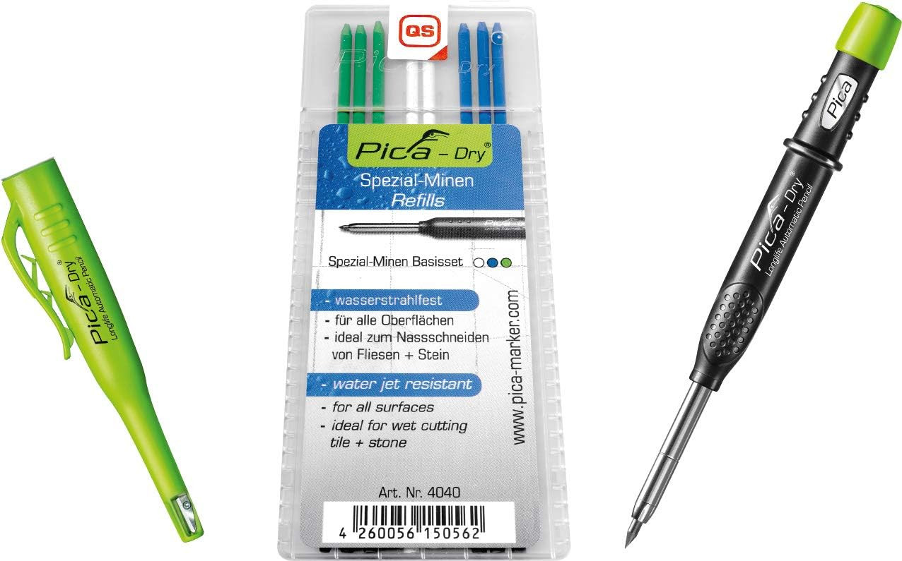 Pica 3030 + 4040 Dry Pen including 1 Count (Pack of 1), Green, Blue, White