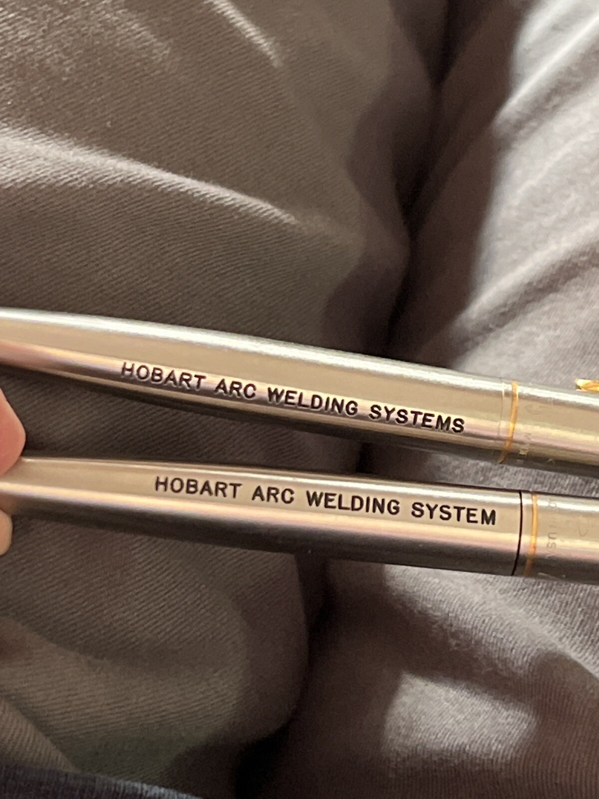 Parker 75 mechanical pencils (2)silver plated Metal “Hobart Arc Welding Systems”