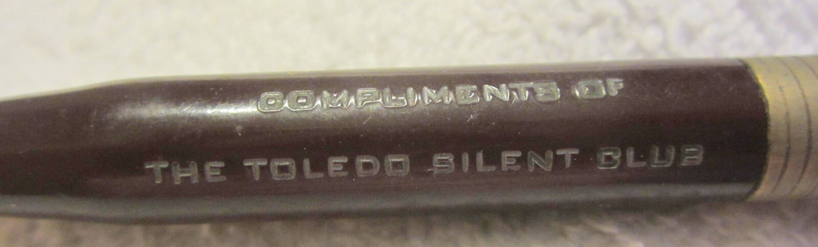 1 ad ARNOLD MECHANIAL PENCIL, Deep Maroon & Gold ,Toledo Ohio silent club,VTG
