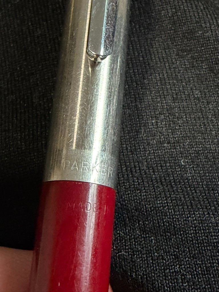 Vintage Parker Mechanical Pencil Red Maroon Barrel Stainless Steel Cap USA