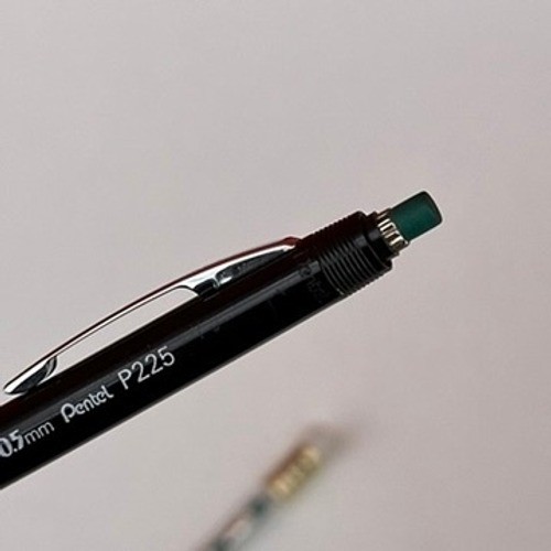 Vintage Pentel P225 Mechanical Pencil 0.5mm Black Japan with Eraser Case