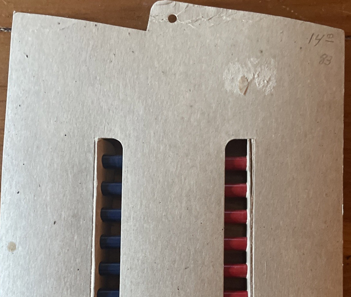 Eberhard Faber Red/Blue Pencils 12 Count Display Board Made U.S.A. Vintage