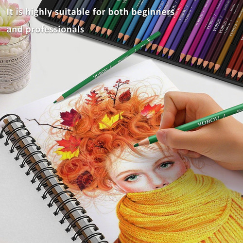 Vobou 72 Colors Artist Colored Pencils Set for Adult Coloring Books, 72set