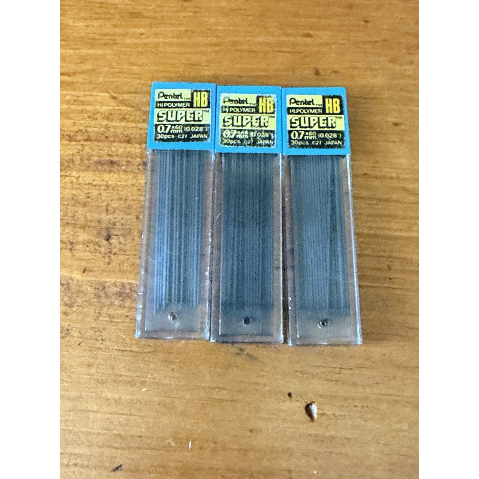 Pentel Hi Polymer Super HB Lead 0.7mm C27 Mechanical Pencil Lead 3 Packs Japan
