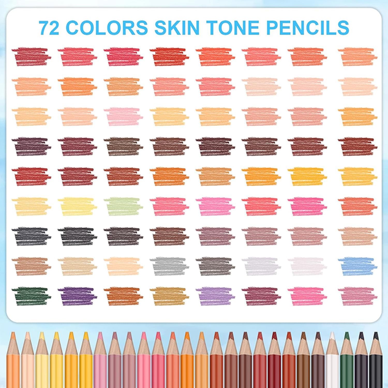 LBW 72 Skin Tone Colored Pencils for Adult 1 Count (Pack of 72), Multicolor