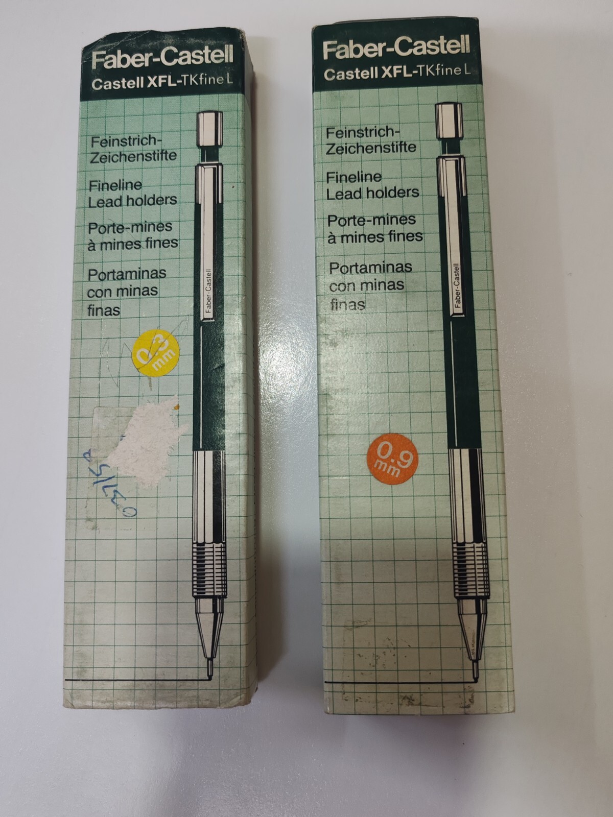 Vtg 2Pcs Nos FABER-CASTELL XFL-K FINE L 0.3+0.9mm Drafting Mechanical Pencil 80s