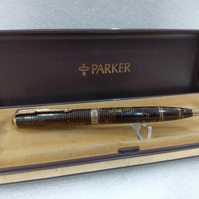 Vintage Rare Parker Vacumatic Mechanical Pencil Gold, Brown Black Stripes VP062