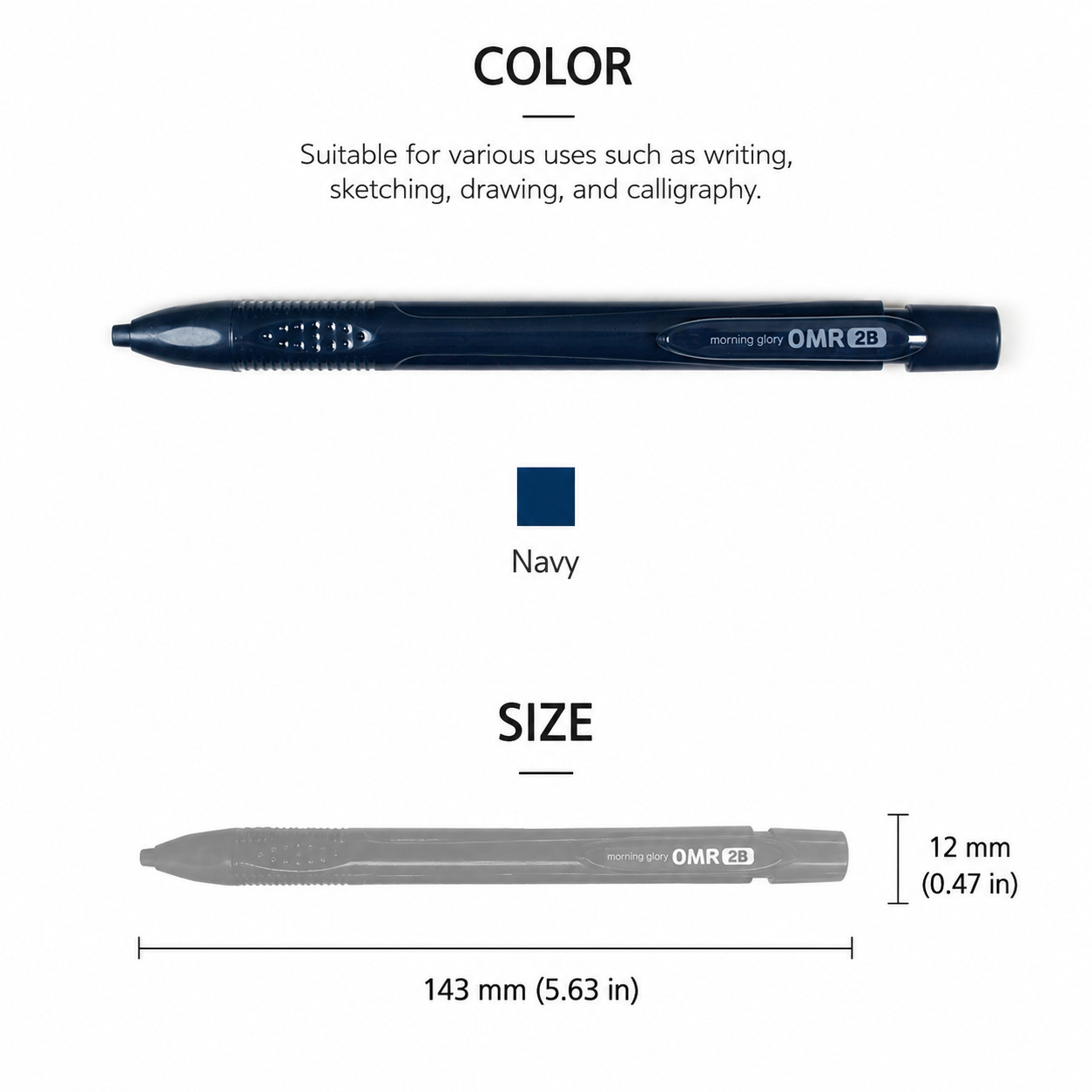 Morning Glory OMR 2B Flat Lead Mechanical Pencil Set, 1.8mm Graphite Holder