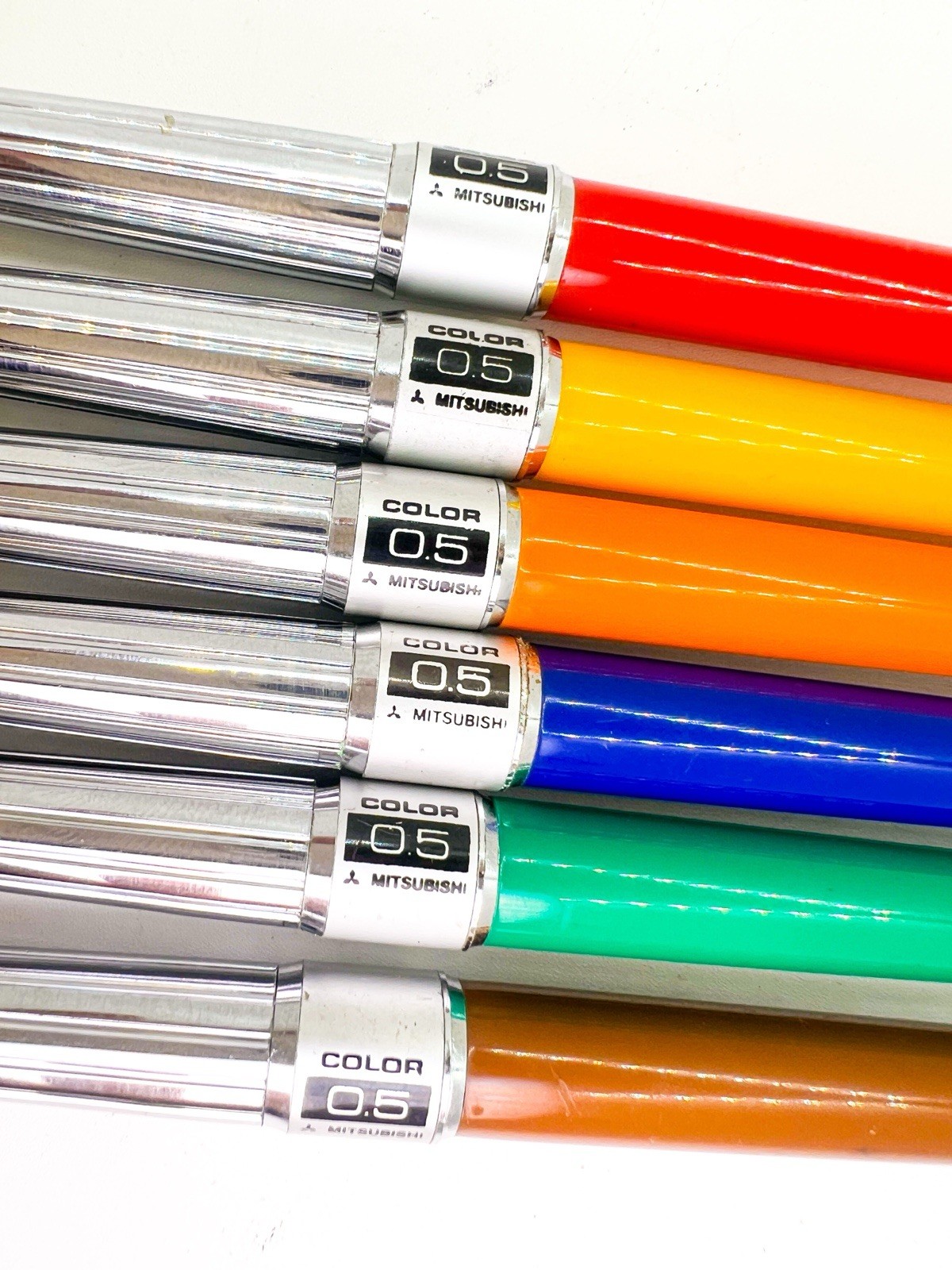 MITSUBISHI Color mechanical pencil 6pcs set Red Yellow Orange Green Blue Brown