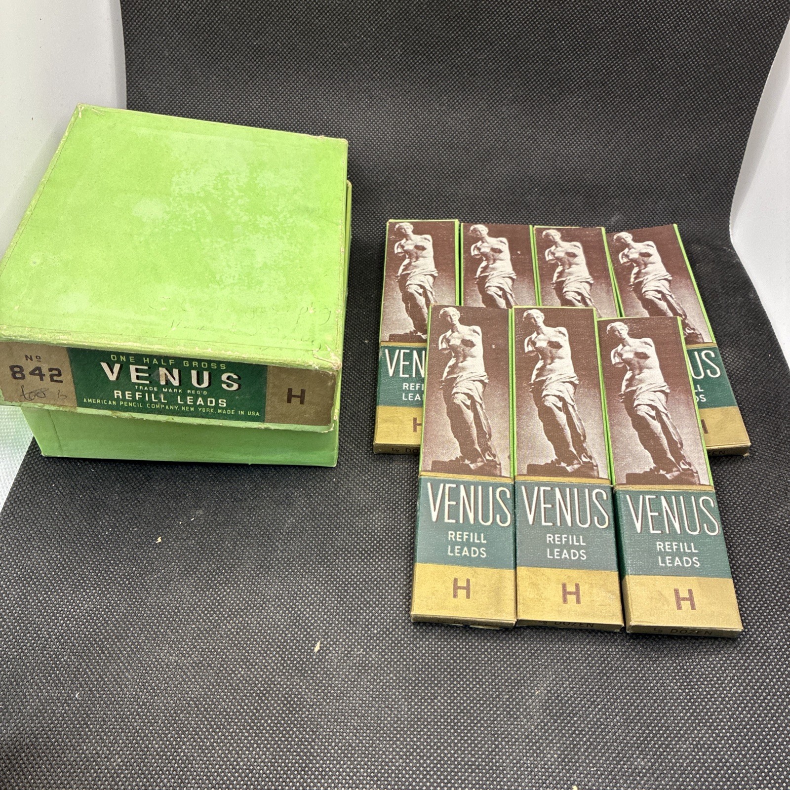 Vintage Box Of Venus Black Refill Leads H 7 Boxes Leads American Pencil Co.