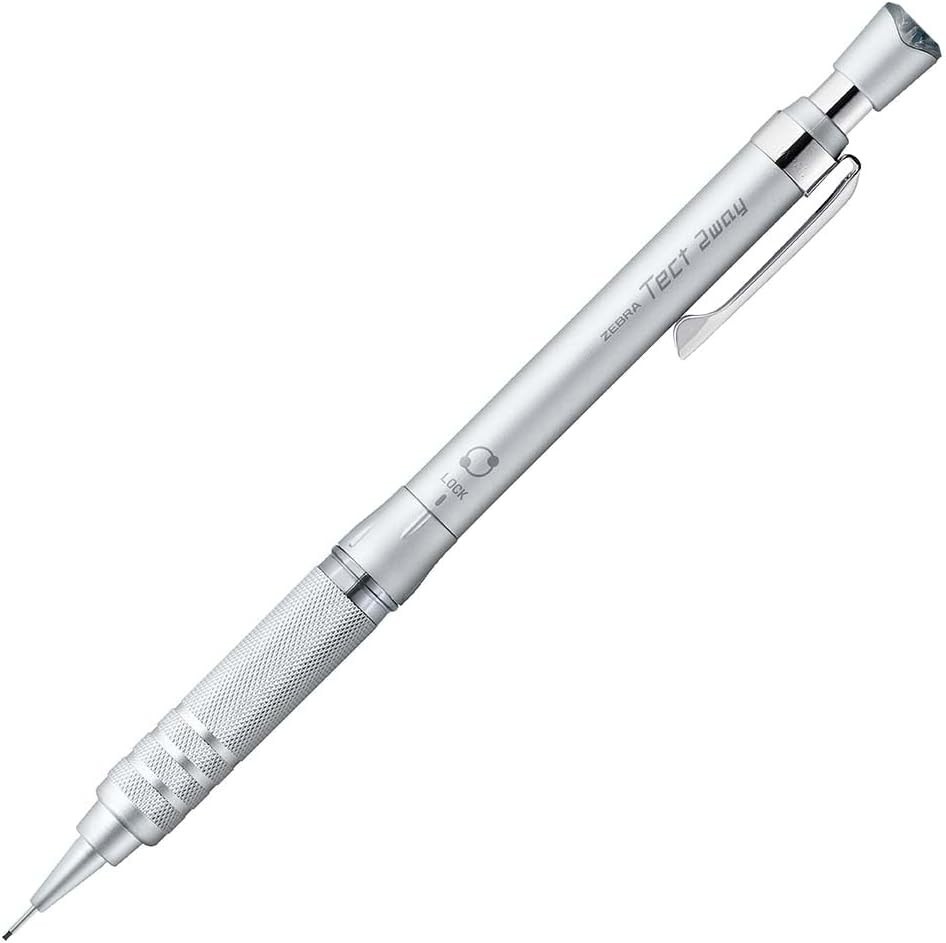 Zebra Tect 2way RO 0.5mm Mechanical Pencil Metal Sliver P-MA141-MS Japan