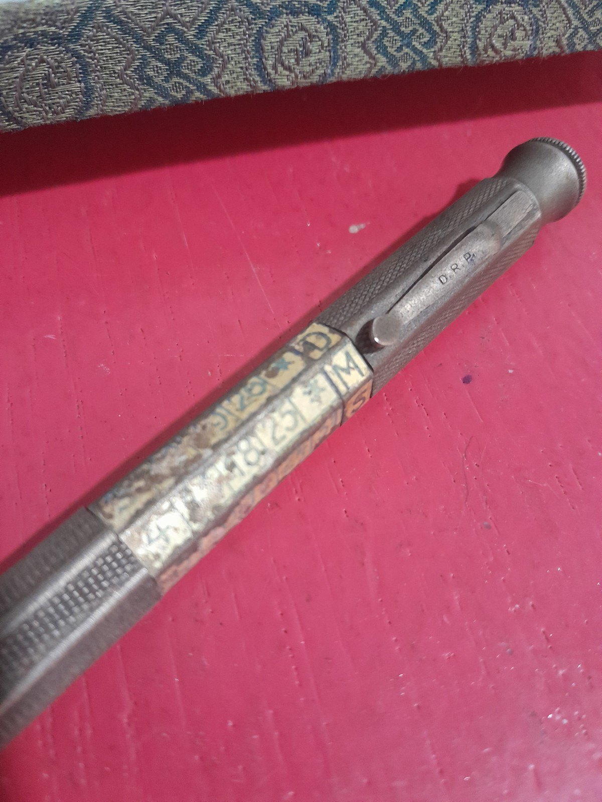 Rare Antique Mechanical Pencil. Rotating Calender Within Stem