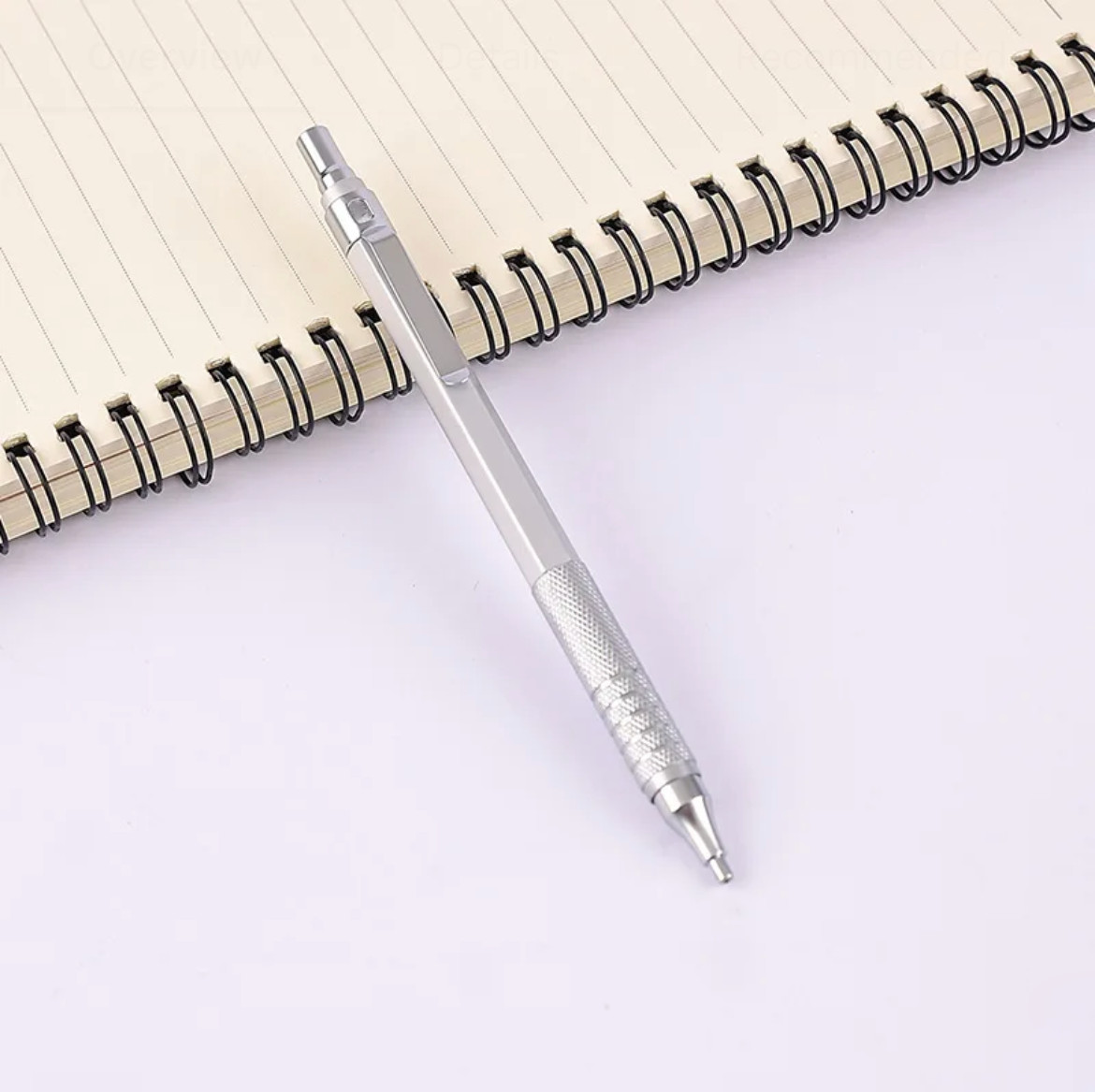 *PACK OF 5* 0.5mm Mechanical Lead Pencil –Silver Metal, Precision Tip-PurePoint