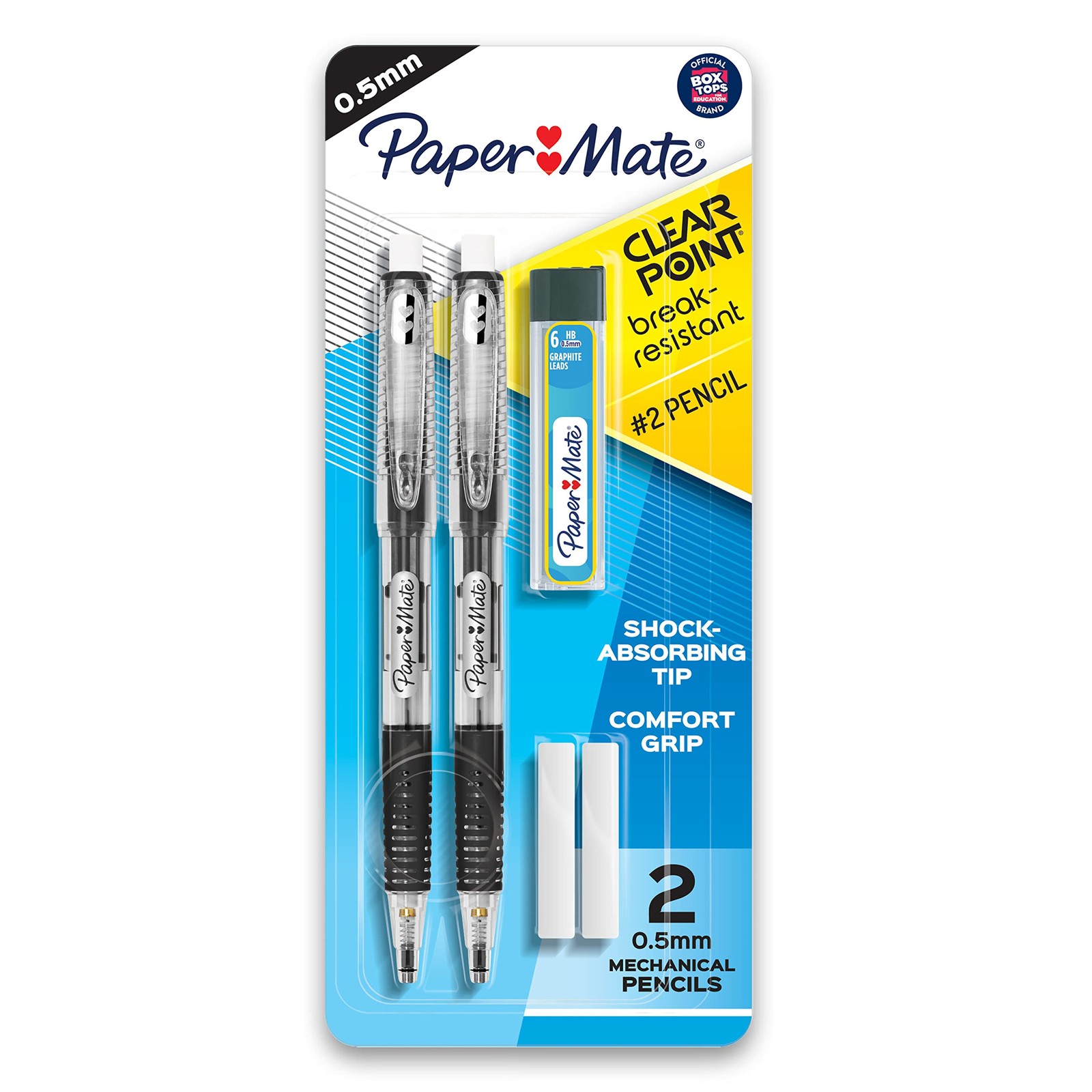 Paper Mate Clearpoint Mechanical Pencils, 0.5mm Break-Resistant 0.5 mm, Black