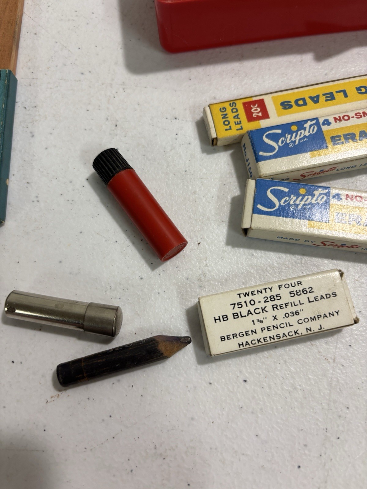 Various Lot of Vintage Mechanical Pencil Lead & Erasers in original containers