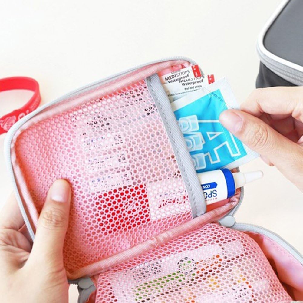 Pink Mini Outdoor First Aid Kit Bag Travel Portable Medicine Organizer Emerge…