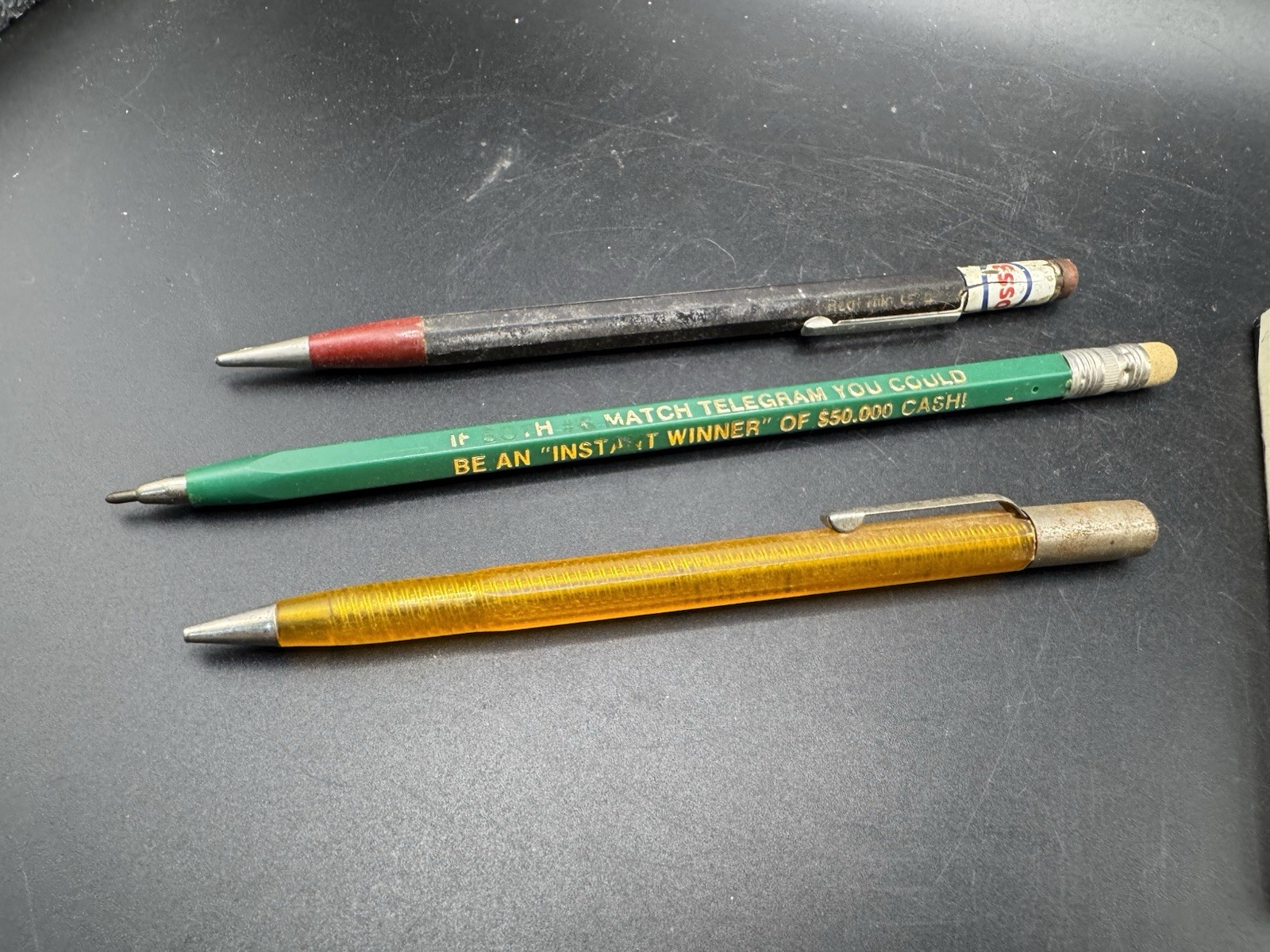 Vintage Mechanical Pencil Lot Esso Gas Oil Advertising Scripto *Full Refill Box*