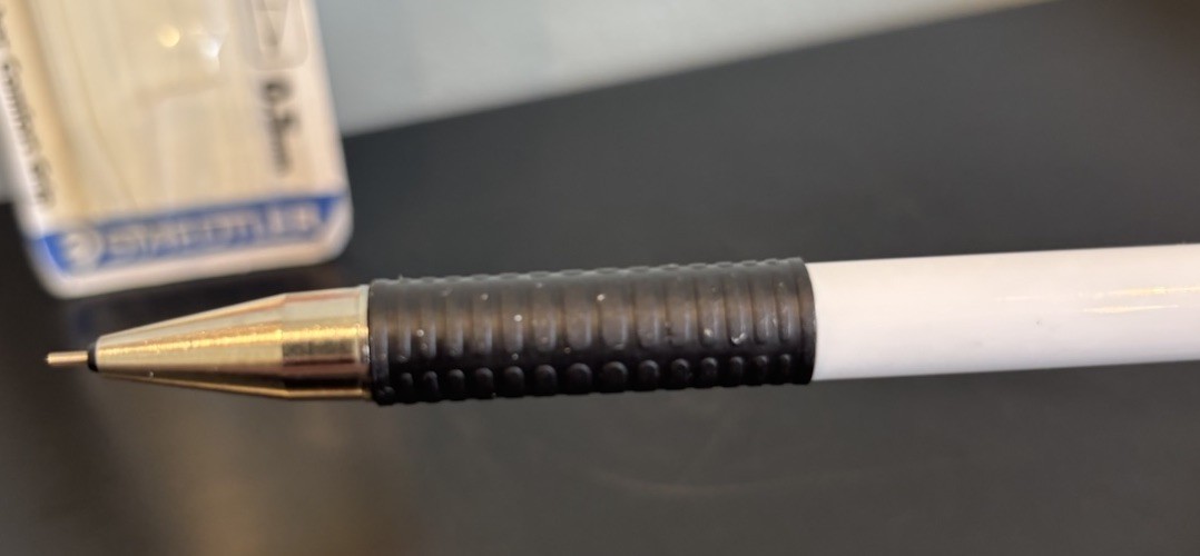 Staedtler Marsmicro 0.5 mm White Mechanical Pencil Comfort Grip NOS READ