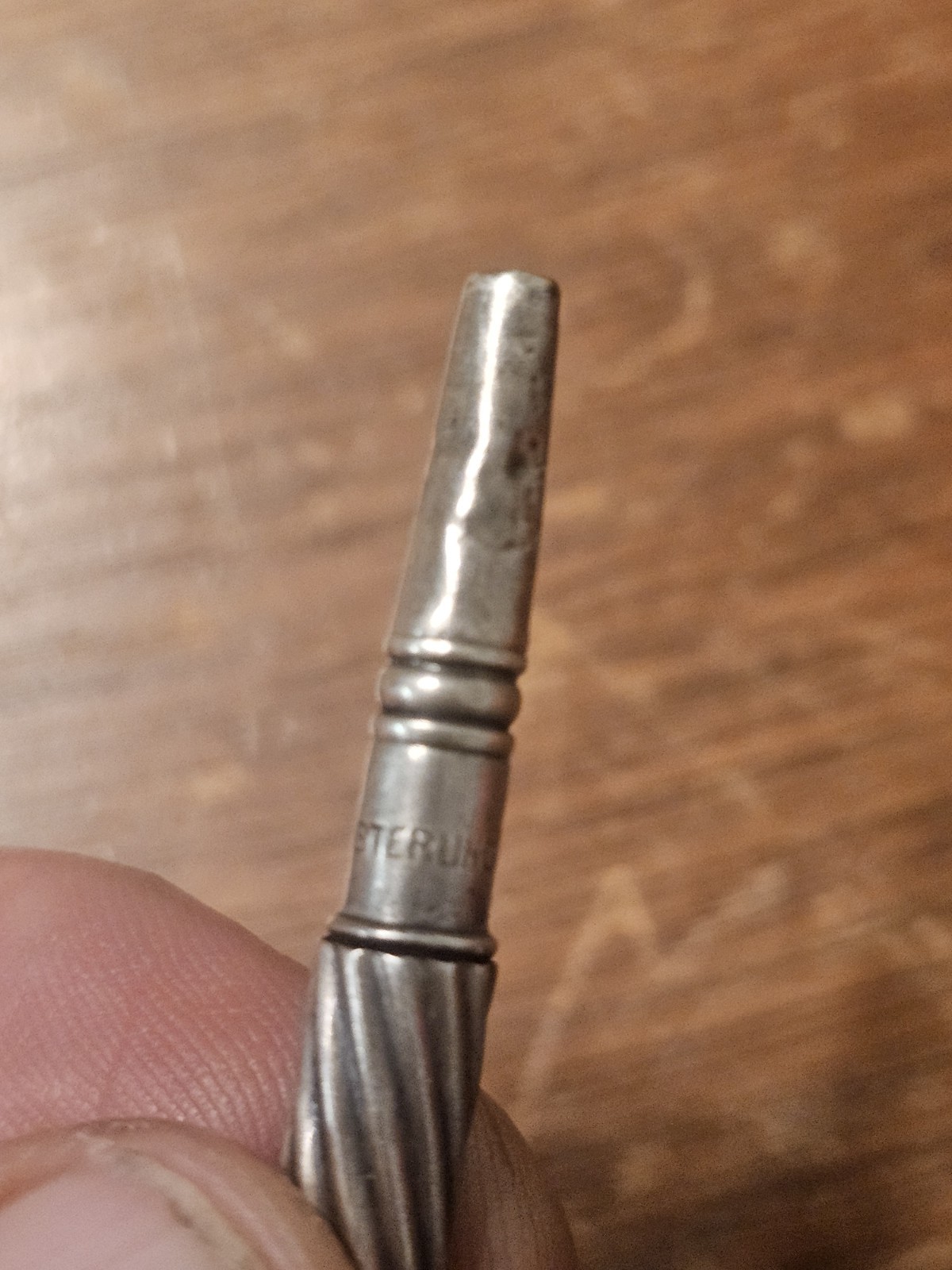 Sterling Silver Sliding Propelling Mechanical Pencil Ring Top Victorian Era Vtg
