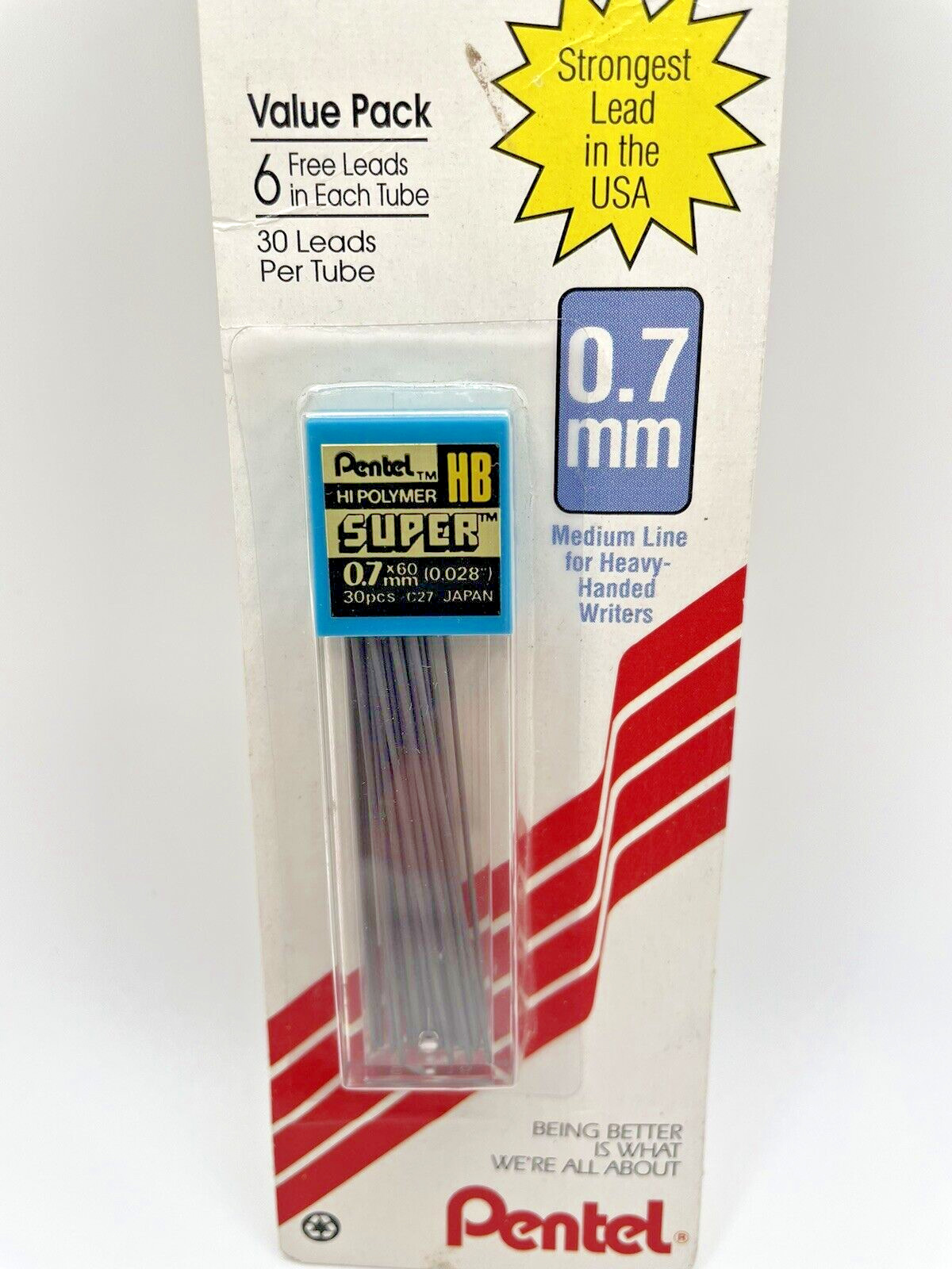 Pentel Hi Polymer HB Mechanical Pencil Lead Lot of 8 Tubes 0.5 0.7 0.9mm