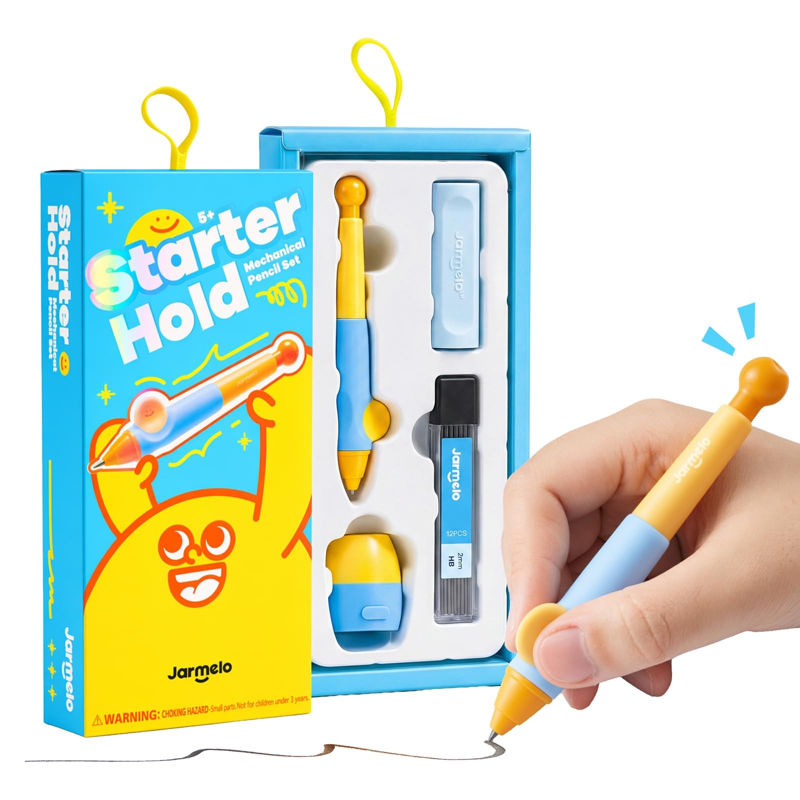 Sun Grips Mechanical Pencil Set Ergonomic Kids 2mm Lead Refills Erasers Cute