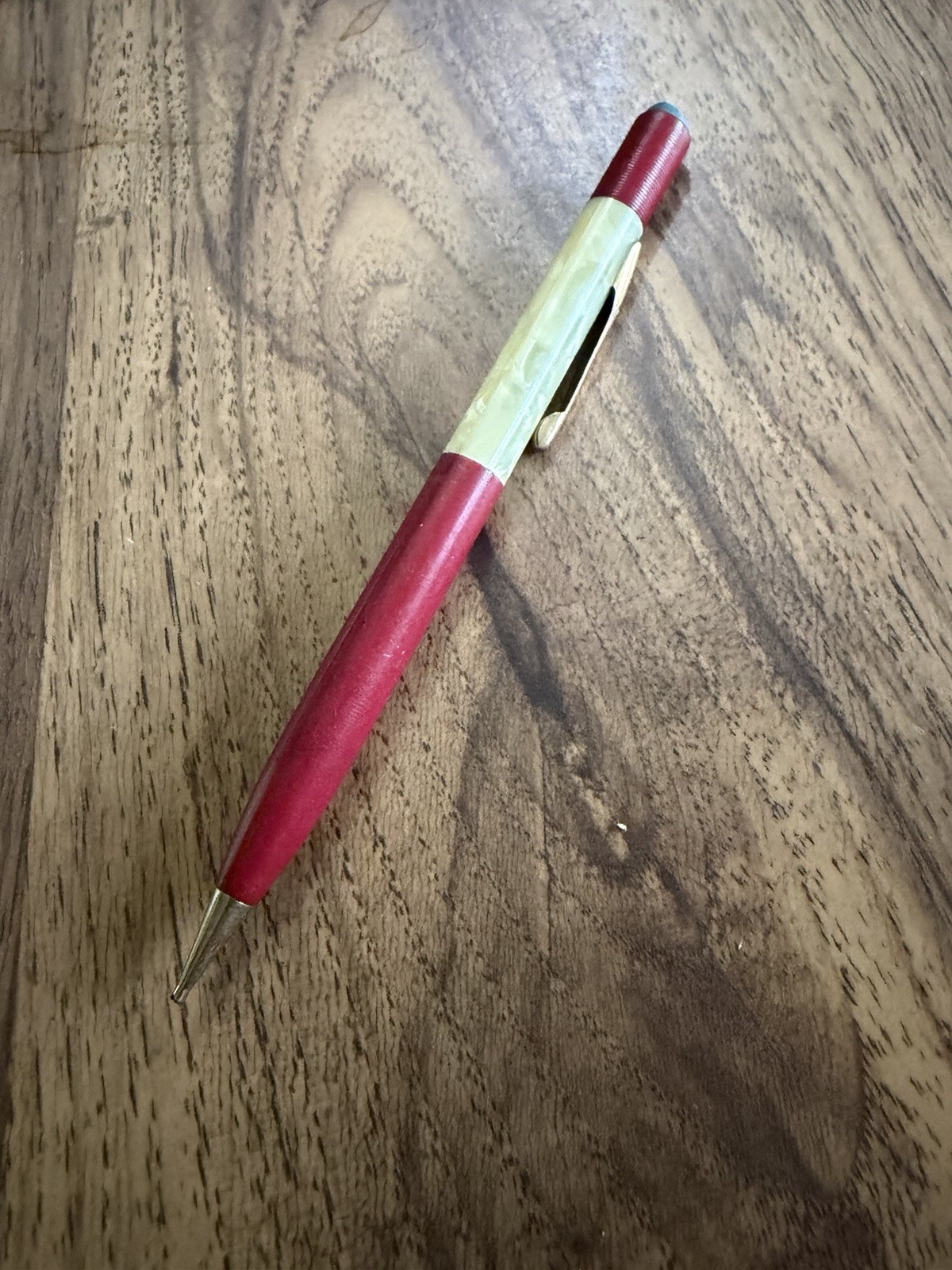 Vintage Mechanical Pencil FINELINE – Red & Pearloid MOP