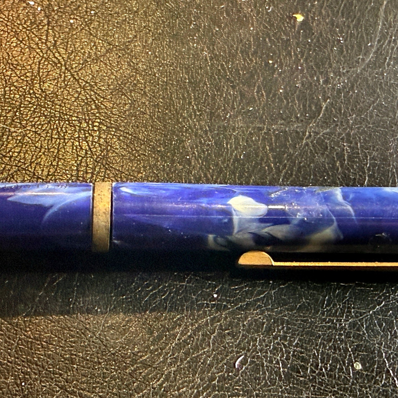Vintage 1930s Eberhard Faber Stellar Mechanical Pencil Blue Marbled Celluloid