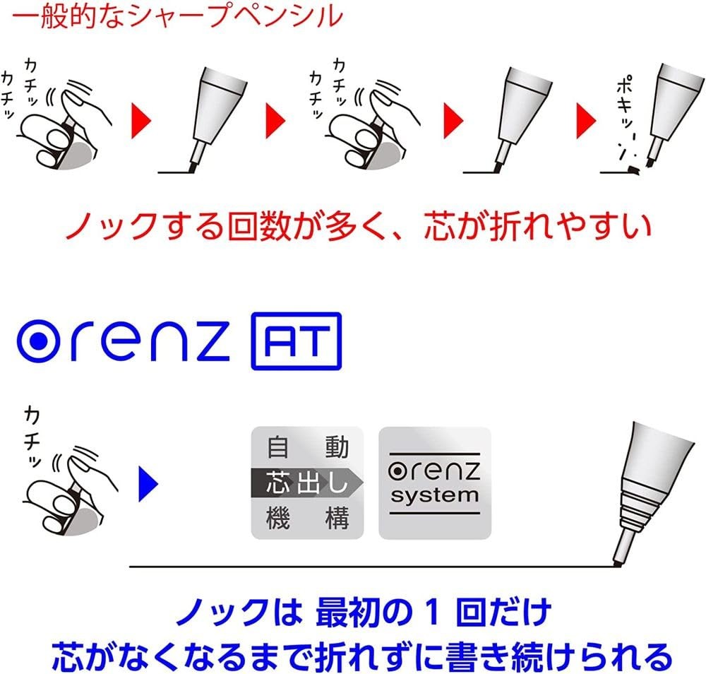 Pentel Orenz AT Dual Grip Mechanical Pencil, 0.5mm, Silver, XPP2005-Z, 3-Piece S