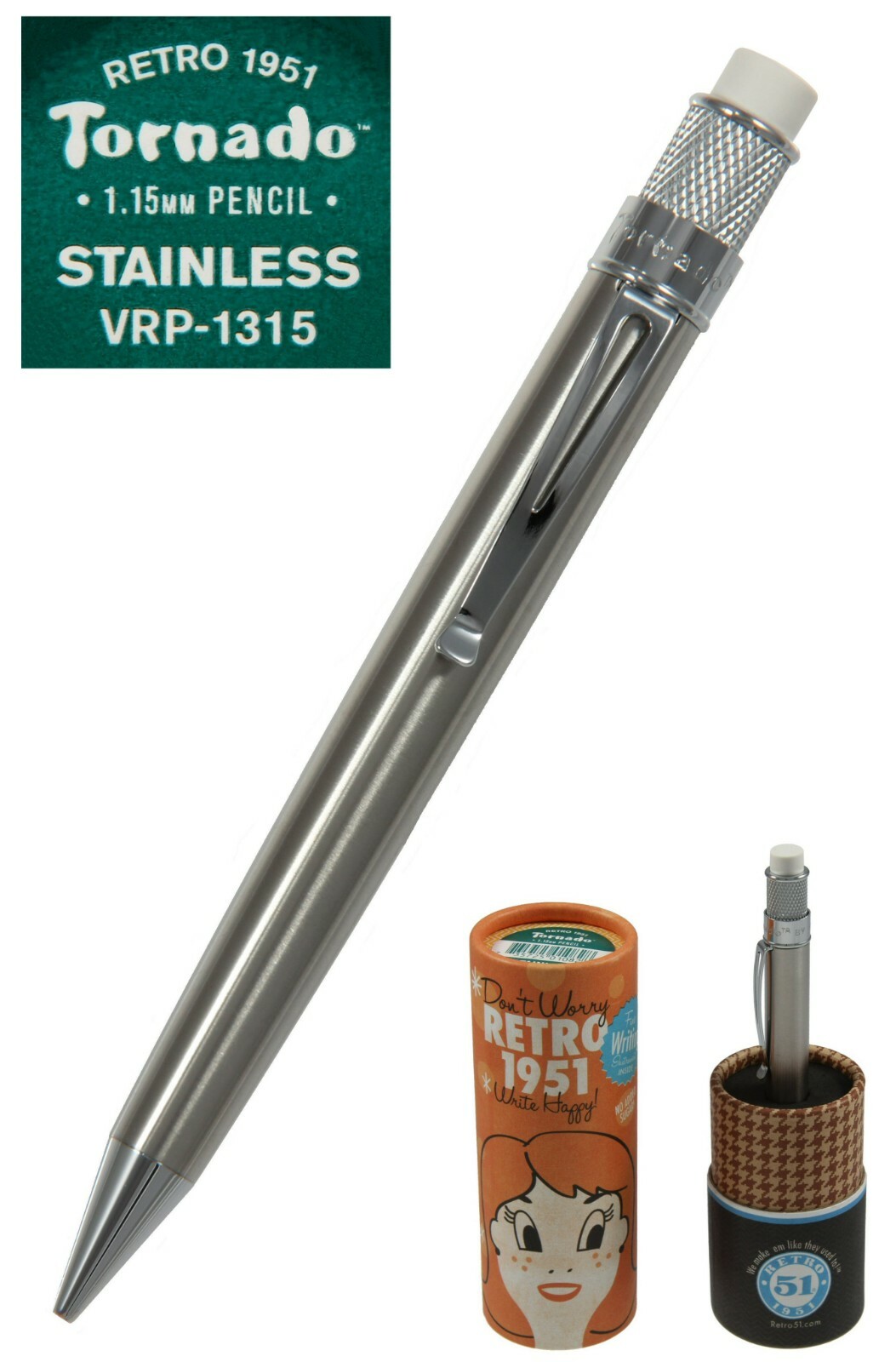 Retro 51 Stainless 1.15 mm Mechanical Lead Pencil #VRP-1315
