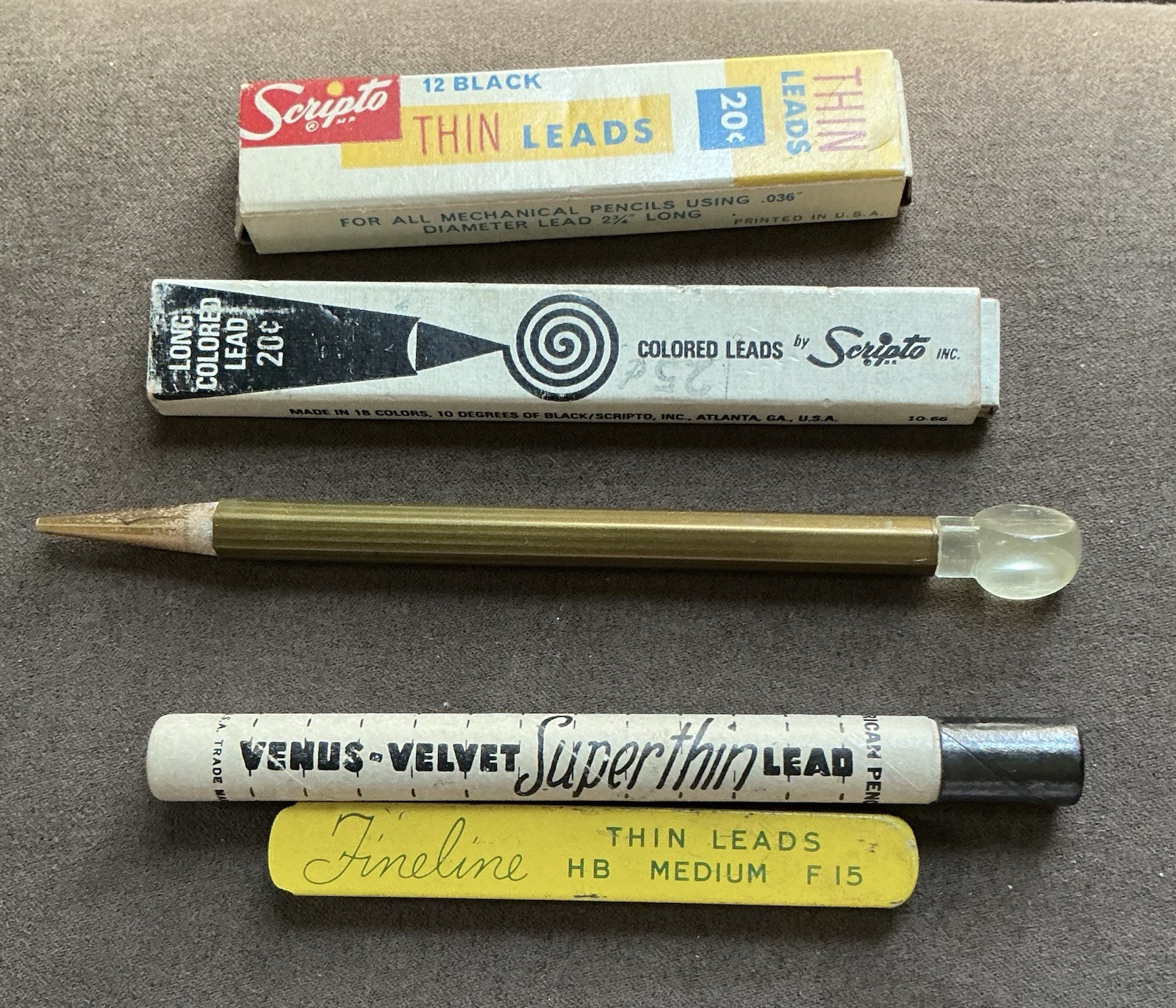 Vintage Mechanical STIK Pencil Magnetic With 4 Boxes VTG Leads