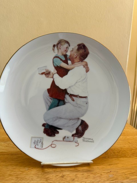 Norman Rockwell 10″ Ltd. Ed. Parker 61 Gift for Dad Collectible Plate & Stand