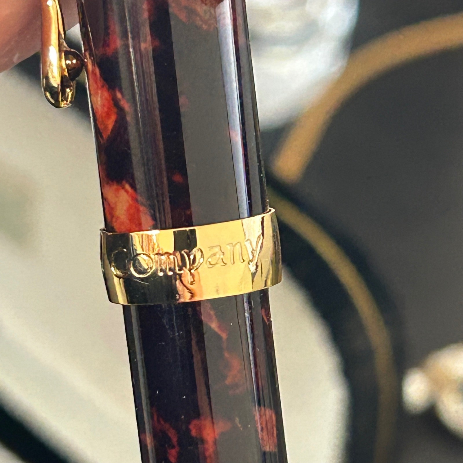 Vintage 1998 The Bombay Company Tortoiseshell Mechanical Pencil with Case Gold