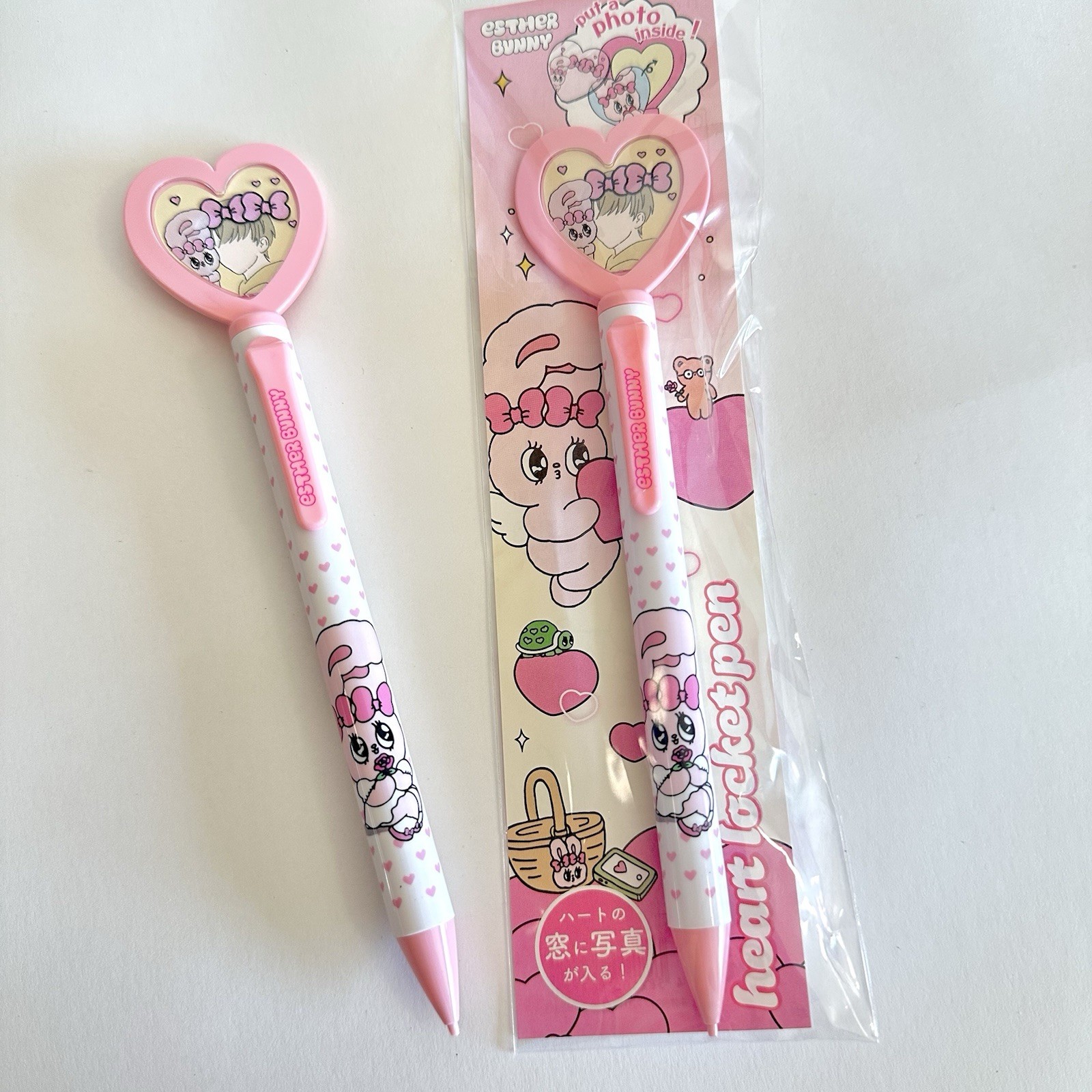 Esther Bunny Hear Locket Pen Mechanical PENCIL New Esther Kim Kawaii Japan Pink
