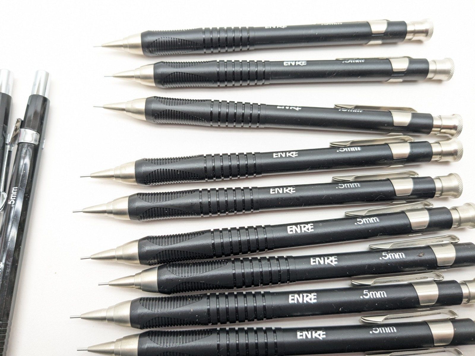 VTG ENRE Mechanical Pencil Ma – .5mm,.7mm Black/Silver Heavy Duty Lot Of 17