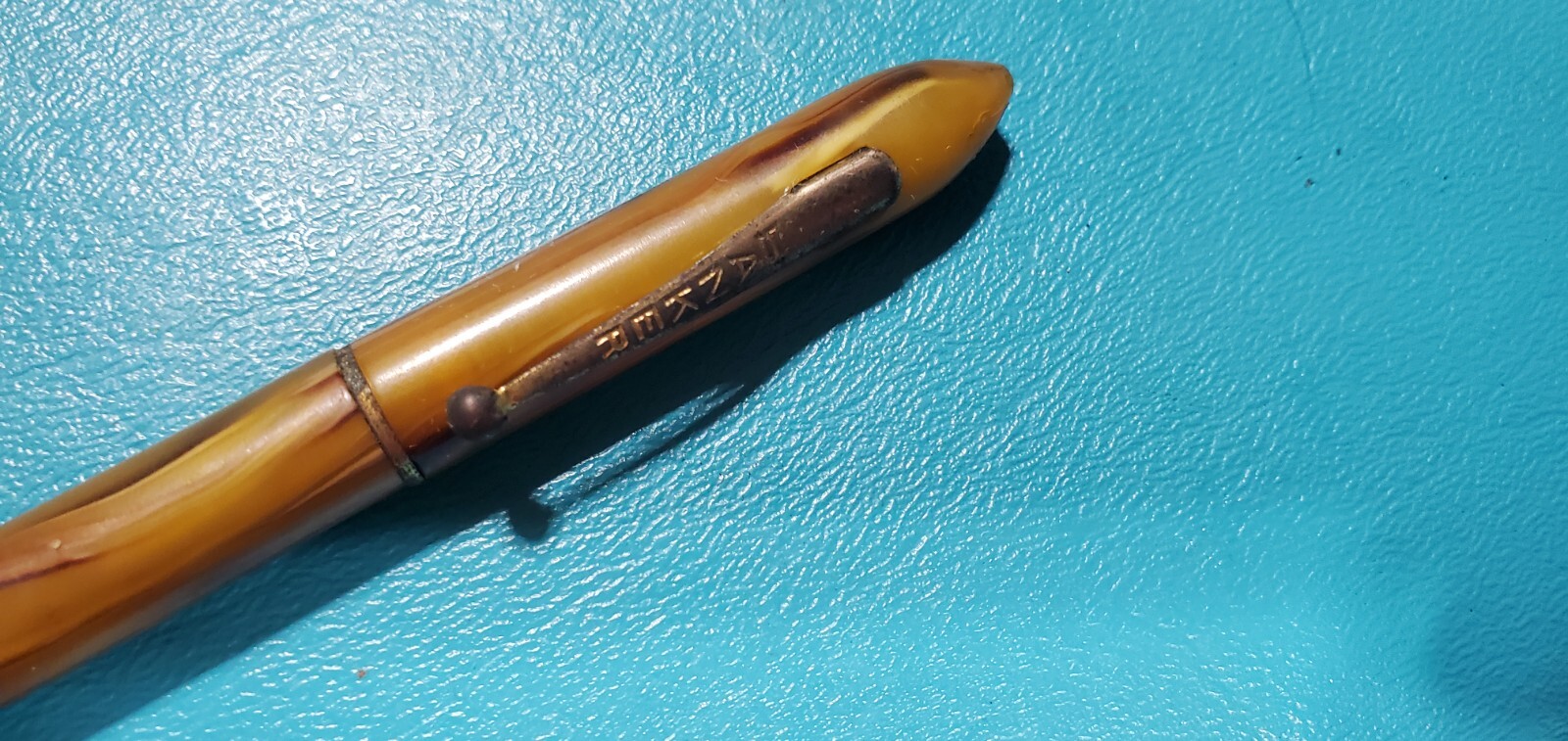 Vintage Banker Mechanical Pencil . Yellow Gold Marbleized