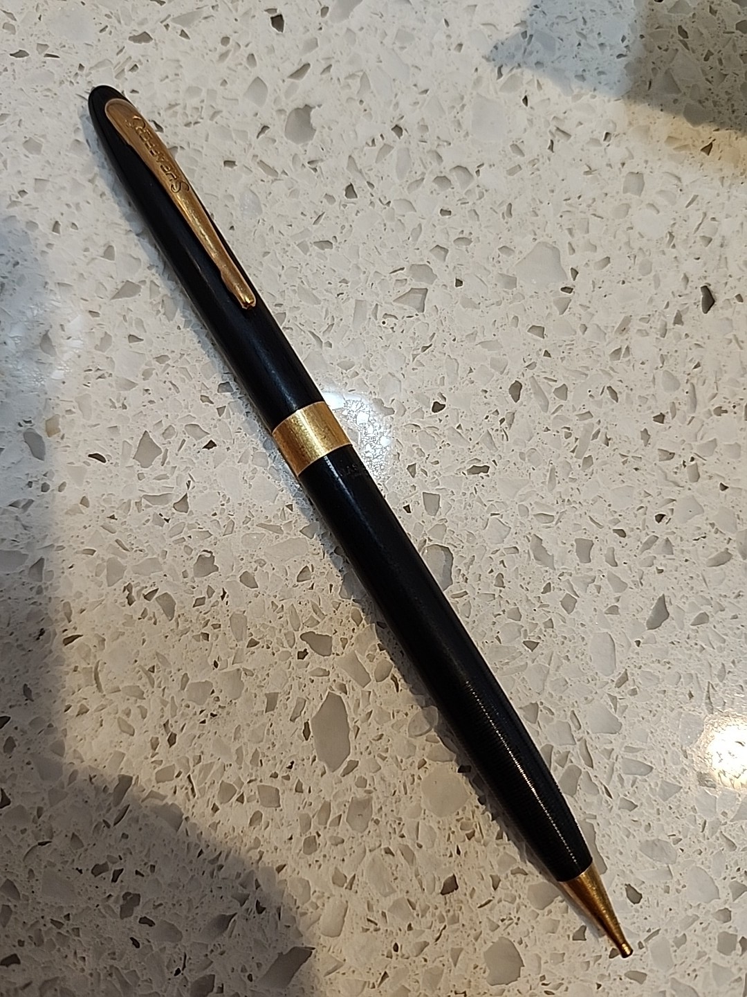 Vintage Sheaffer Mechanical Pencil Black With Gold Trim