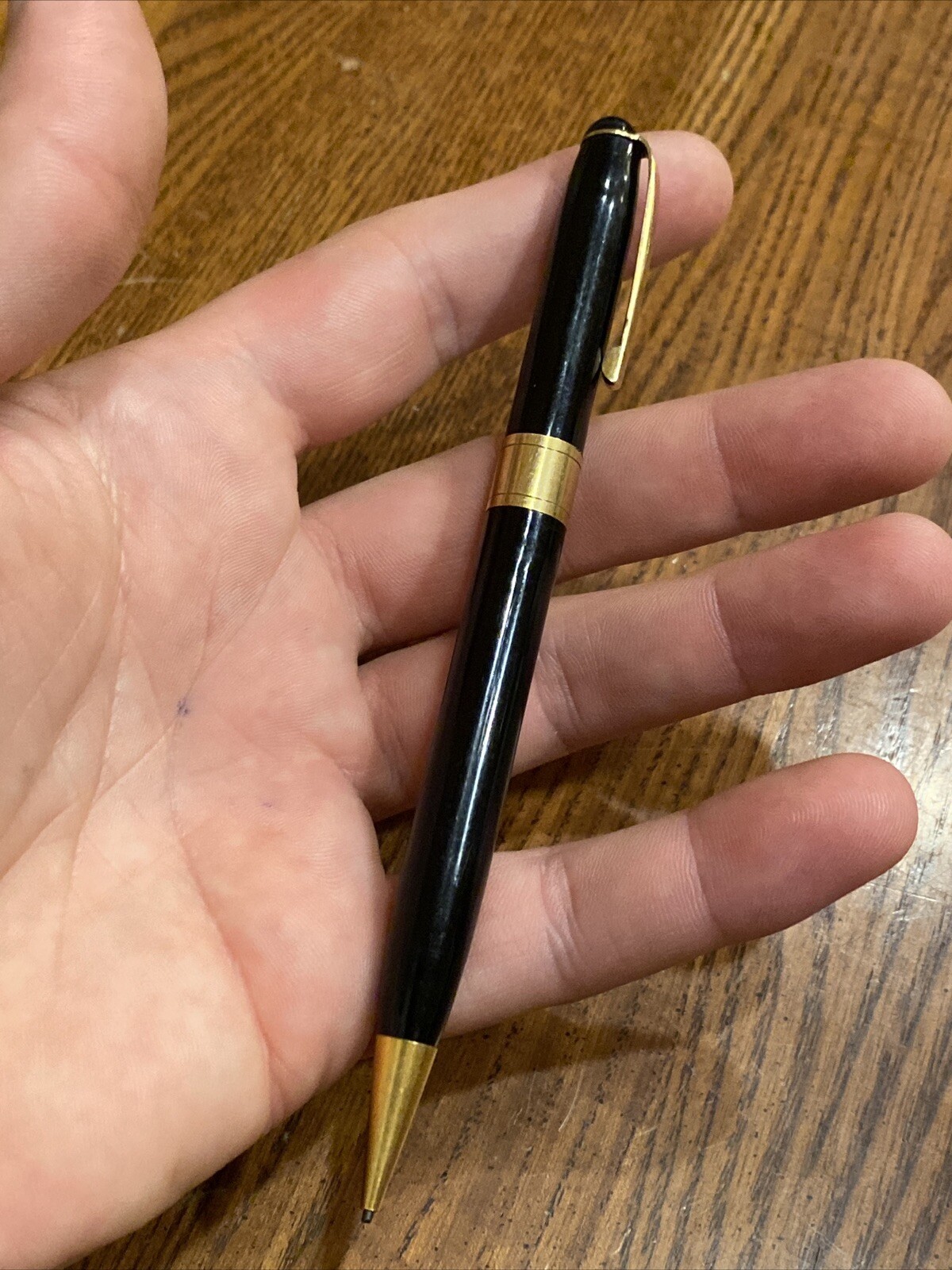 RARE Vintage VENUS Model 047 G Mechanical Twist Pencil Black w Gold Tone Accents