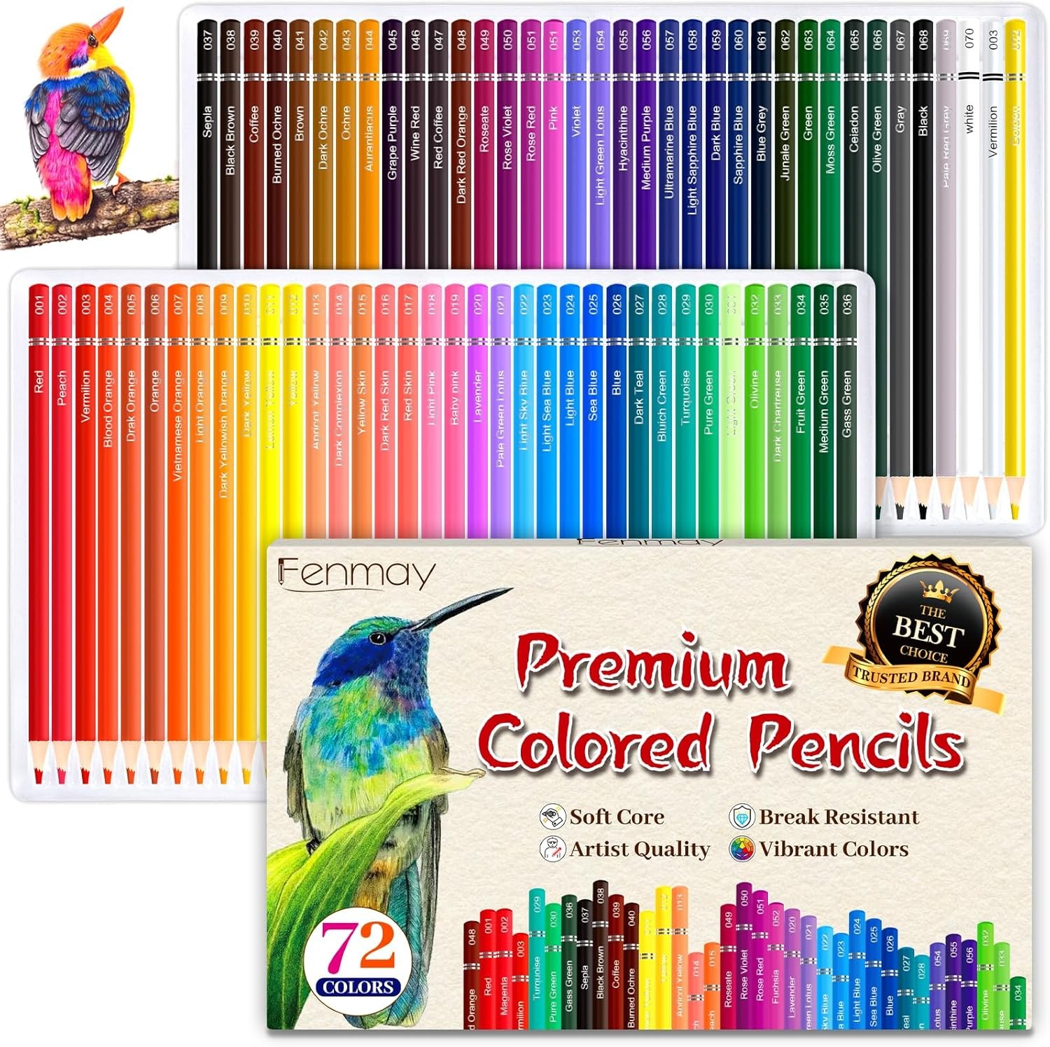 72 Count Colored Pencils for Adult Coloring 1 (Pack of 72), Multicolor